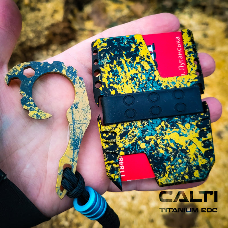 Load image into Gallery viewer, CALTI Customized Titanium Multitool Keychain: The Ultimate EDC Companion with Hex
