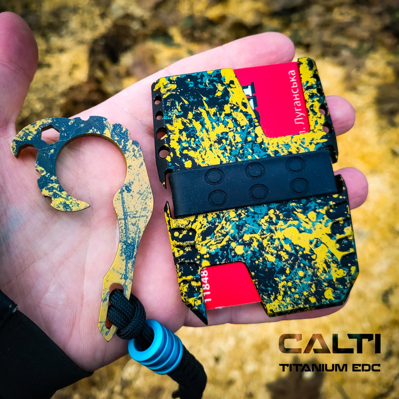 Load image into Gallery viewer, CALTI Customized Titanium Multitool Keychain: The Ultimate EDC Companion with Hex
