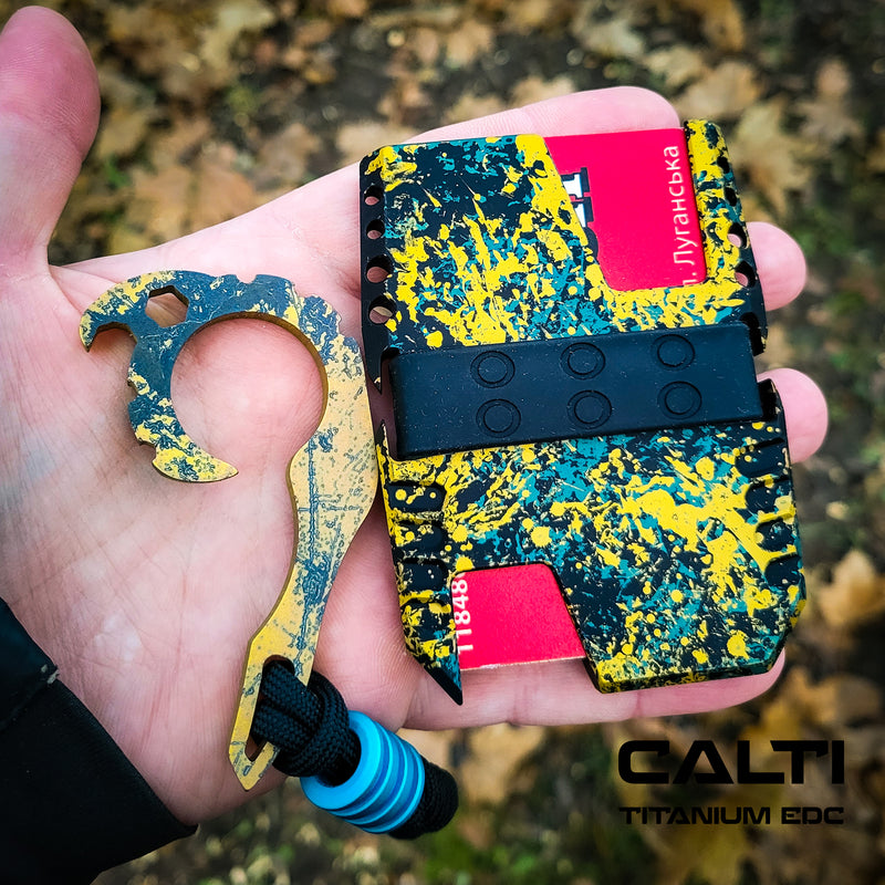 Load image into Gallery viewer, CALTI Customized Titanium Multitool Keychain: The Ultimate EDC Companion with Hex
