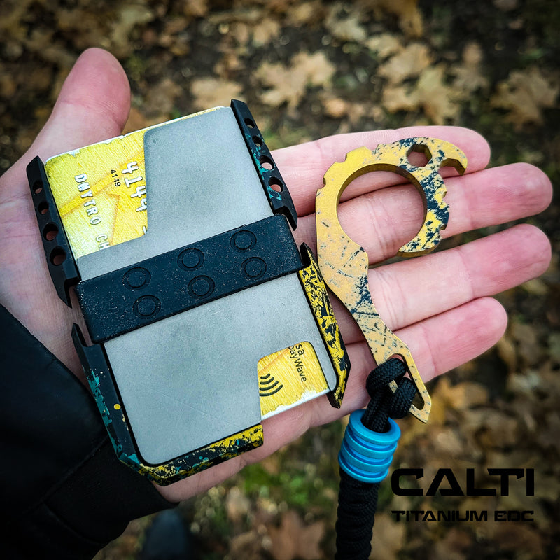 Load image into Gallery viewer, CALTI Customized Titanium Multitool Keychain: The Ultimate EDC Companion with Hex
