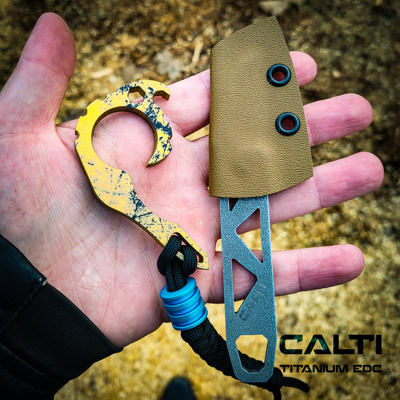 Load image into Gallery viewer, CALTI Customized Titanium Multitool Keychain: The Ultimate EDC Companion with Hex
