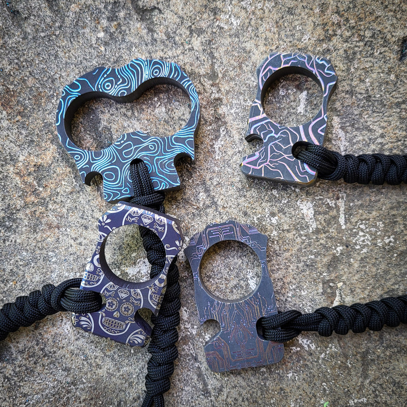 Load image into Gallery viewer, Titanium Custom Multitool Keychain | Knuckle Defense | Bottle Opener | Hex Wrench | EDC Tool
