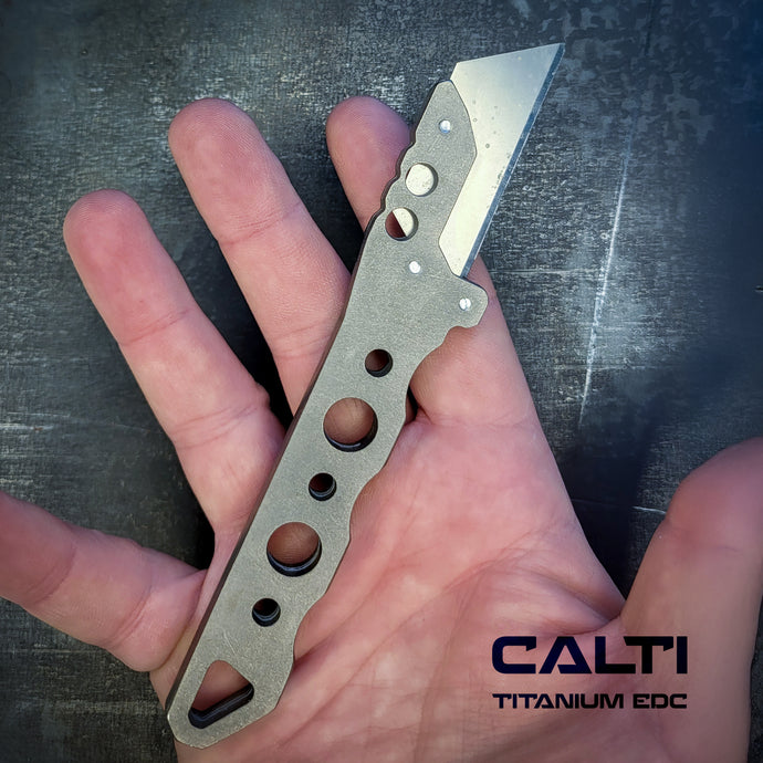 Custom Titanium Utility Blade Holder - EDC Pocket Knife & Box Cutter - Durable EDC Blade Holder
