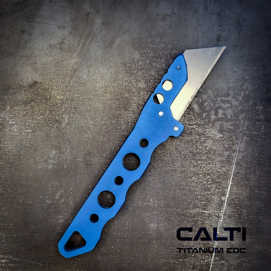 Custom Titanium Utility Blade Holder - EDC Pocket Knife & Box Cutter - Durable EDC Blade Holder