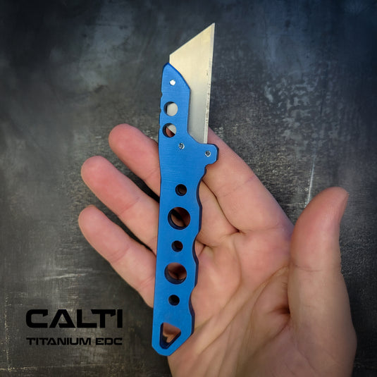 Custom Titanium Utility Blade Holder - EDC Pocket Knife & Box Cutter - Durable EDC Blade Holder