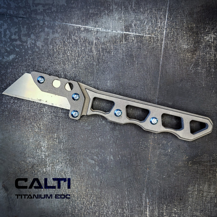 Custom Titanium Utility Blade Holder - EDC Pocket Knife & Box Cutter - Durable EDC Blade Holder