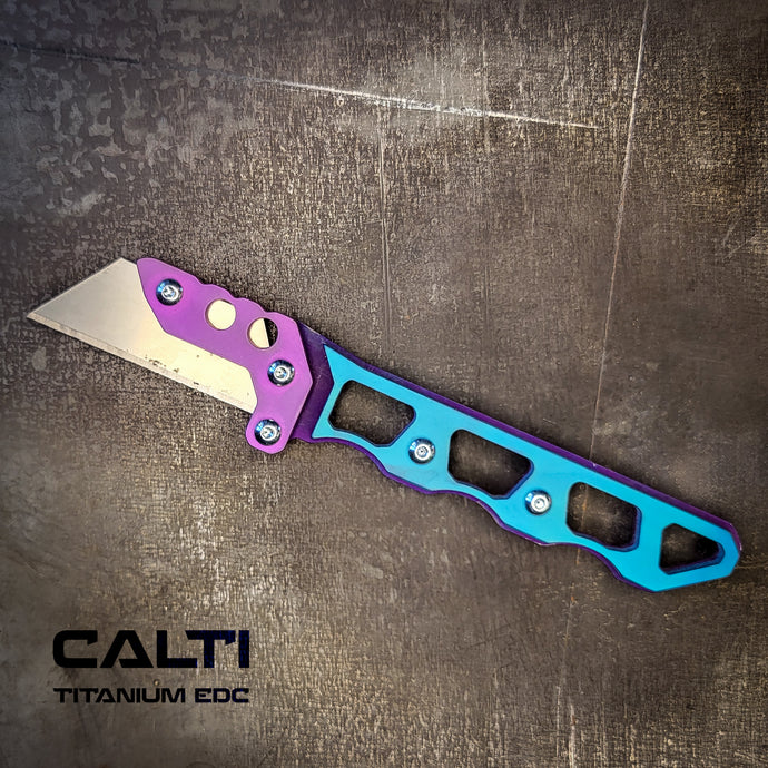 Custom Titanium Utility Blade Holder - EDC Pocket Knife & Box Cutter - Durable EDC Blade Holder