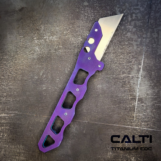 Custom Titanium Utility Blade Holder - EDC Pocket Knife & Box Cutter - Durable EDC Blade Holder