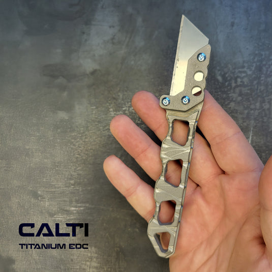 Custom Titanium Utility Blade Holder - EDC Pocket Knife & Box Cutter - Durable EDC Blade Holder