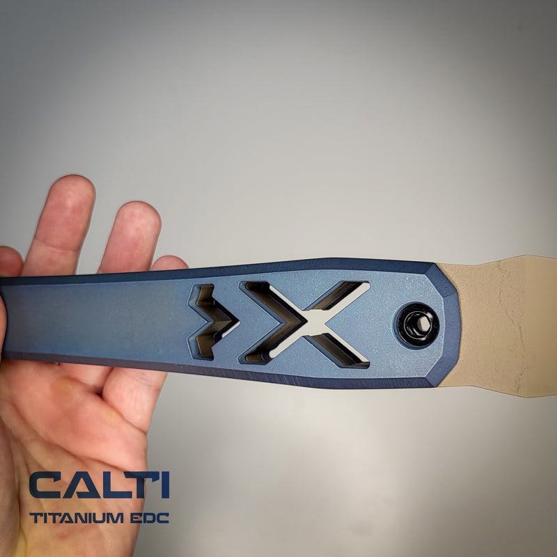 Load image into Gallery viewer, Ultra-Durable Tactical Axe | D2 Steel, Titanium Scales &amp; Cerakote Finish | CALTI Pry Bar Multi-Tool
