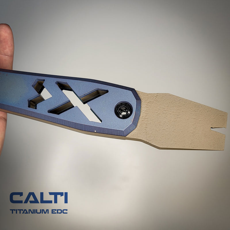 Load image into Gallery viewer, Ultra-Durable Tactical Axe | D2 Steel, Titanium Scales &amp; Cerakote Finish | CALTI Pry Bar Multi-Tool
