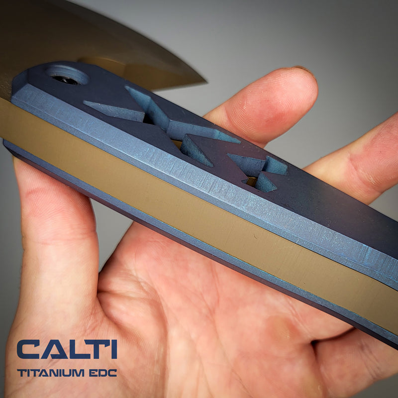 Load image into Gallery viewer, Ultra-Durable Tactical Axe | D2 Steel, Titanium Scales &amp; Cerakote Finish | CALTI Pry Bar Multi-Tool
