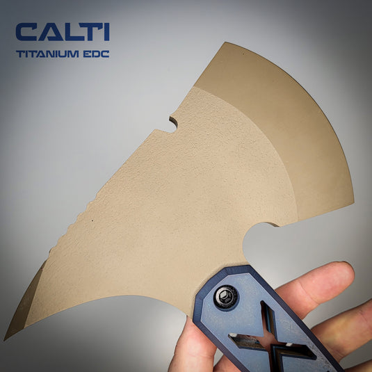 Ultra-Durable Tactical Axe | D2 Steel, Titanium Scales & Cerakote Finish | CALTI Pry Bar Multi-Tool
