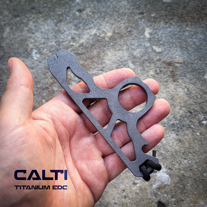 EDC Titanium Knuck-Style Keychain: Titanium Multi-Tool, Bottle Opener & Pry Bar