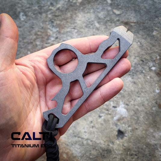 EDC Titanium Knuck-Style Keychain: Titanium Multi-Tool, Bottle Opener & Pry Bar