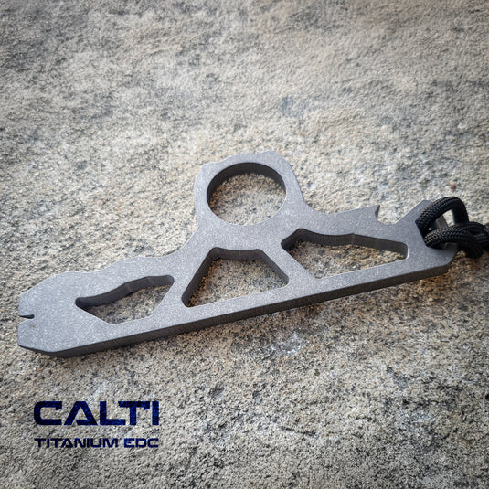 EDC Titanium Knuck-Style Keychain: Titanium Multi-Tool, Bottle Opener & Pry Bar