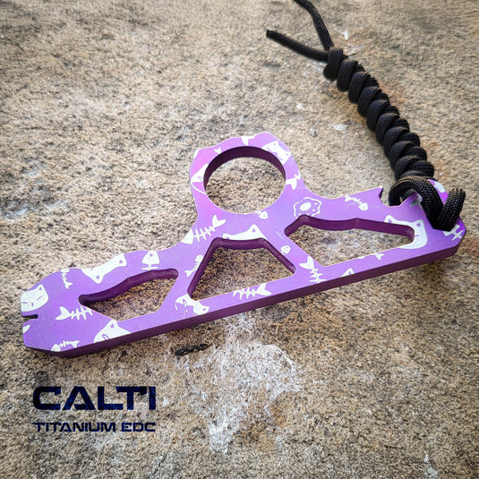 EDC Custom Titanium Knuck-Style Keychain: Titanium Multi-Tool, Bottle Opener & Pry Bar