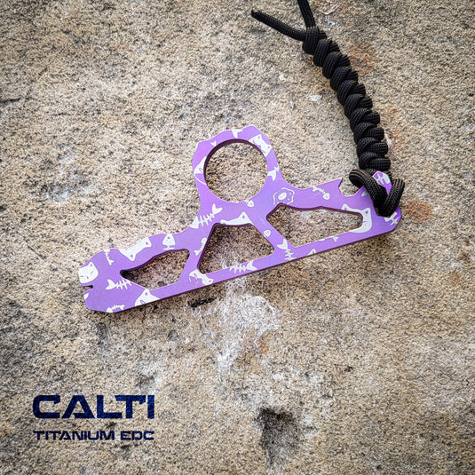 EDC Custom Titanium Knuck-Style Keychain: Titanium Multi-Tool, Bottle Opener & Pry Bar