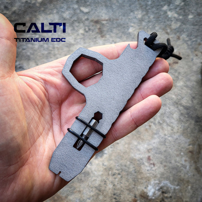 EDC Titanium Knuck-Style Keychain: Titanium Multi-Tool, Bottle Opener & Pry Bar