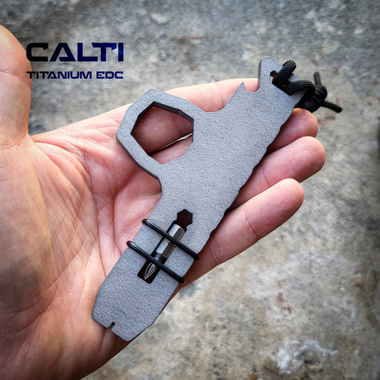 EDC Titanium Knuck-Style Keychain: Titanium Multi-Tool, Bottle Opener & Pry Bar