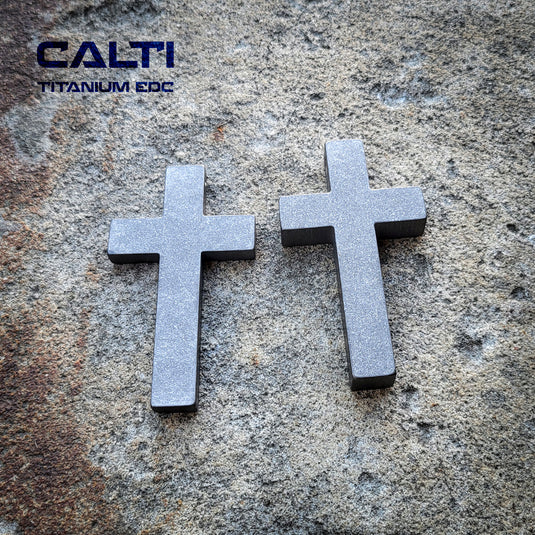 Big Titanium Cross, Hypoallergic Christian Custom Accessory, Necklace or Keychain