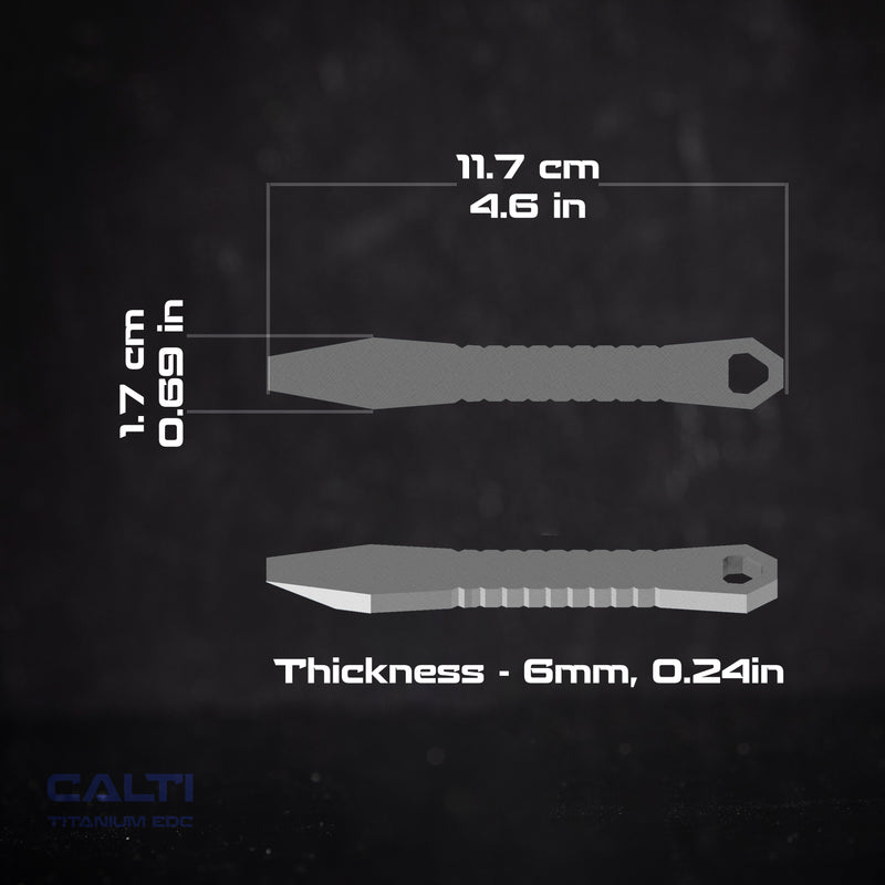 Load image into Gallery viewer, CALTI Slim Titanium Pocket Prybar: Ultra-Strong &amp; Lightweight EDC Tool (Stonewashed or Anodized)
