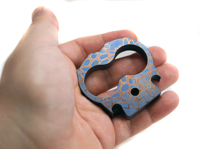 Load image into Gallery viewer, Titanium knucks keychain, titanium multitool, bottle opener, hexagon for bits, multi tool, edc tool, edc aluminum, tactical keychain, knuck
