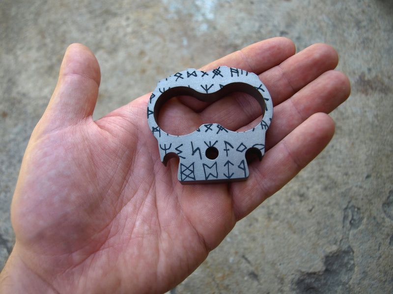 Load image into Gallery viewer, Titanium knucks keychain, titanium multitool, bottle opener, hexagon for bits, multi tool, edc tool, edc aluminum, tactical keychain, knuck
