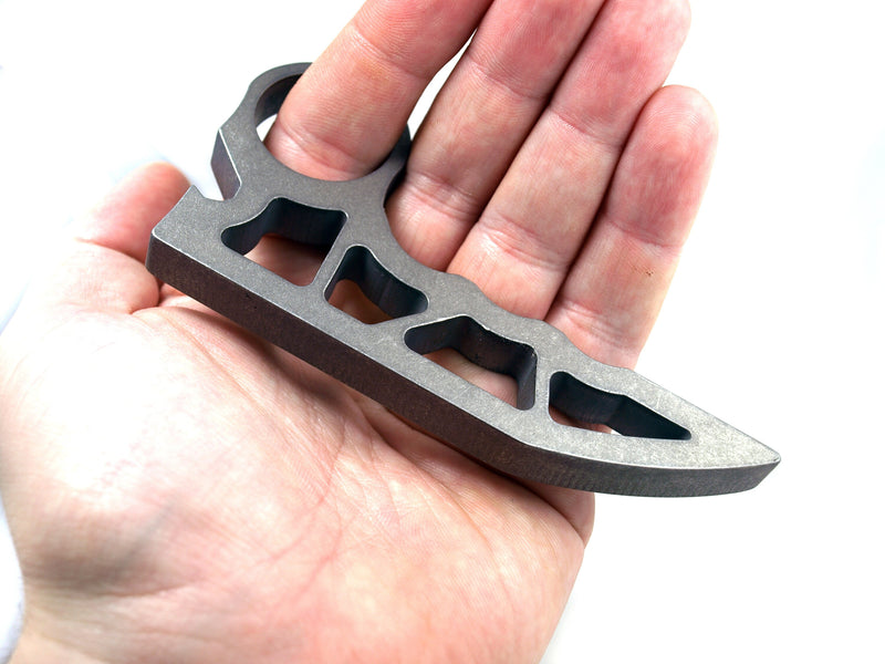 Load image into Gallery viewer, Titanium prybar knucks keychain, titanium multitool, bottle opener, hexagon multi tool, edc tool, edc aluminum, tactical keychain, knuck
