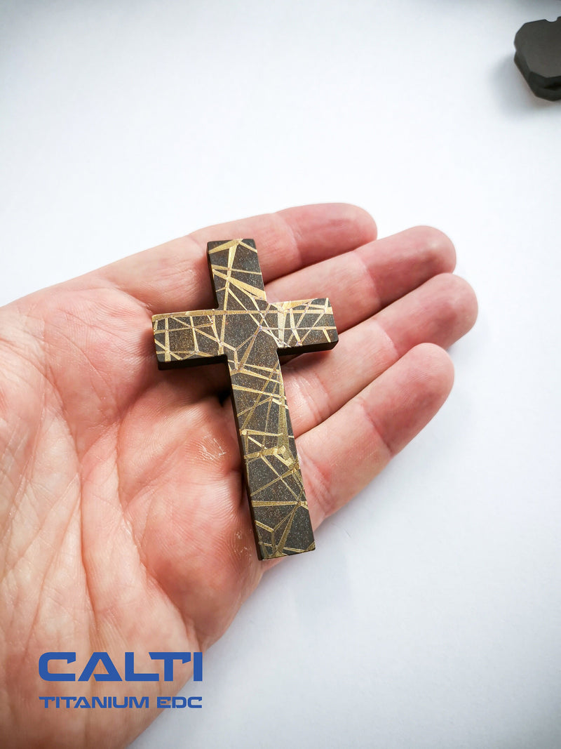 Load image into Gallery viewer, Big Titanium Cross, Hypoallergic Christian Custom Accessory, Necklace or Keychain
