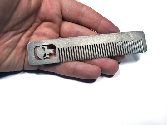 Titanium Punisher Comb Stonewashed, punisher, edc tool, tactical tool, edc, every day carry, hair comd, titanium edc, punisher custom