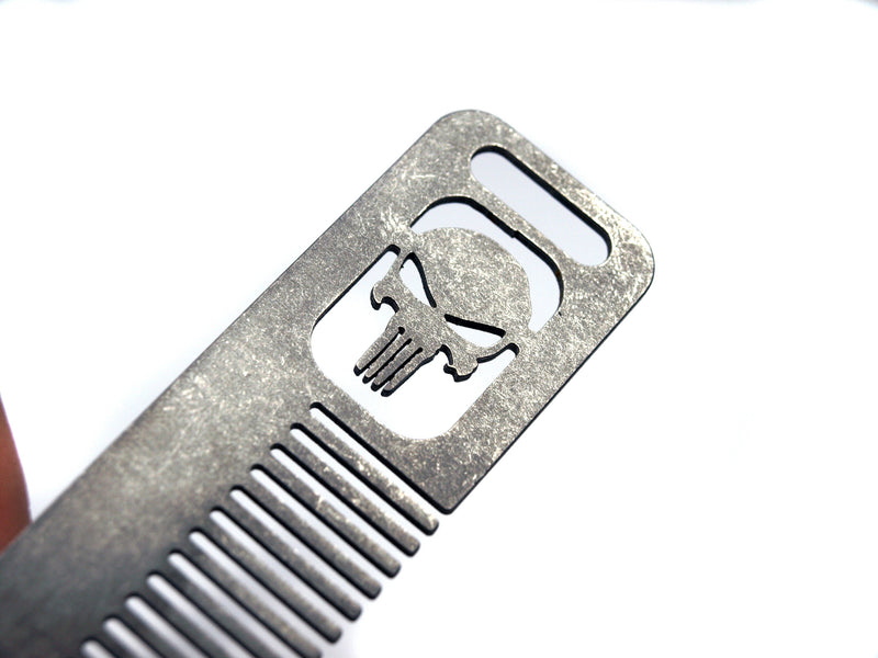 Load image into Gallery viewer, Titanium Middle Travel Comb from Calti, edc tool, edc, every day carry, hair comd, titanium edc, tactical edc, punisher custom
