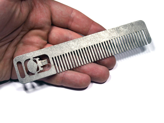 Titanium Middle Travel Comb from Calti, edc tool, edc, every day carry, hair comd, titanium edc, tactical edc, punisher custom