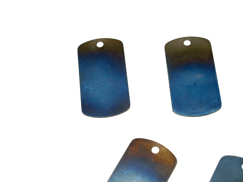 Load image into Gallery viewer, Set of 10 Titanium tag, Military badge, military, Hypoalergic, Dog tag, pet tag, titanium edc, medical tag, medical alert tag, engraved tag
