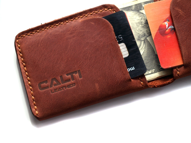 Load image into Gallery viewer, Leather bifold wallet, slim wallet, minimalist wallet, edc wallet, cardholder, mens wallet, mens leather wallet, mens gift, leather cardhold
