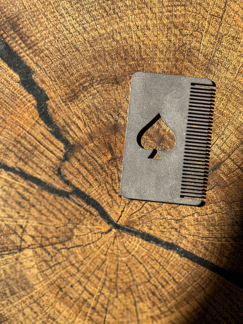 Load image into Gallery viewer, Titanium Card Size Beard Comb from Calti, edc tool, tactical tool, edc, every day carry, titanium edc, tactical edc, beard comb, comb
