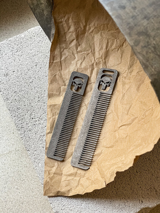 Titanium Middle Travel Comb from Calti, edc tool, edc, every day carry, hair comd, titanium edc, tactical edc, punisher custom