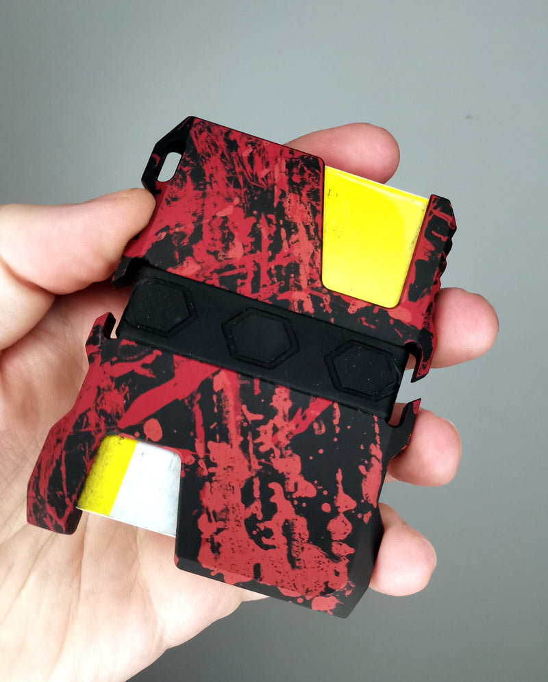 Load image into Gallery viewer, Custom Tacticool EDC Wallet Red &amp; Black with Trident
