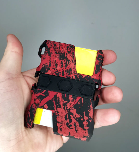 Custom Tacticool EDC Wallet Red & Black with Trident