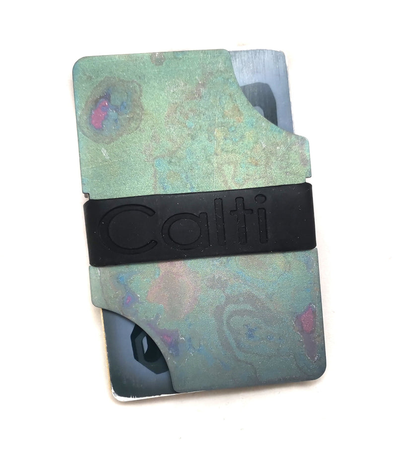 Load image into Gallery viewer, Custom Splash Anodized Titanium Minimalist Wallet Cardholder, For Men And Women, RFID Blocking, Gift Box, Slim Design For Cards And Cash
