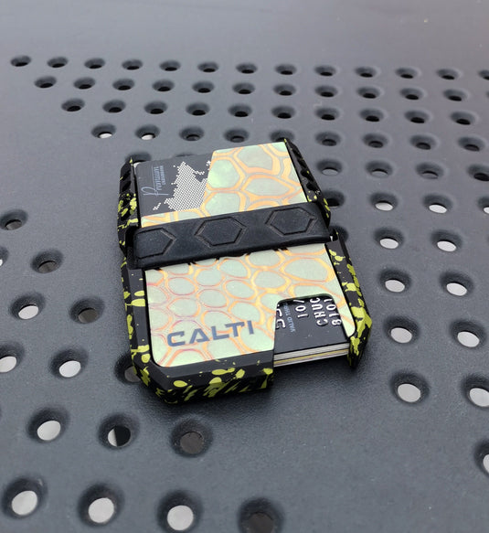 Custom Toxic EDC Minimalist Slim Wallet by CALTI, RFID Protect, Mens Wallet, Business Card Holder, Front Pocket Wallet, Tactical Wallet