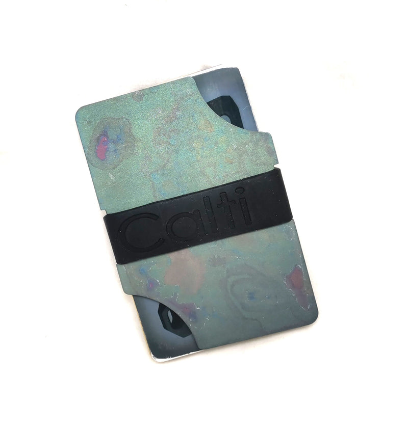 Load image into Gallery viewer, Custom Splash Anodized Titanium Minimalist Wallet Cardholder, For Men And Women, RFID Blocking, Gift Box, Slim Design For Cards And Cash
