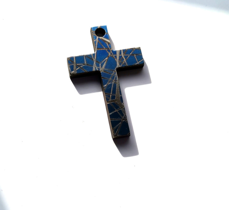 Load image into Gallery viewer, Custom Laser Engraved Titanium Cross, Hypoallergic Christian Custom Accessory, Necklace or Keychain
