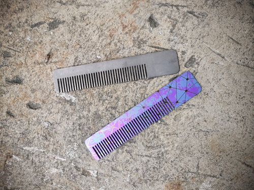 Titanium Small Travel Comb from Calti, edc tool, edc, every day carry, hair comd, titanium edc, tactical edc, punisher custom