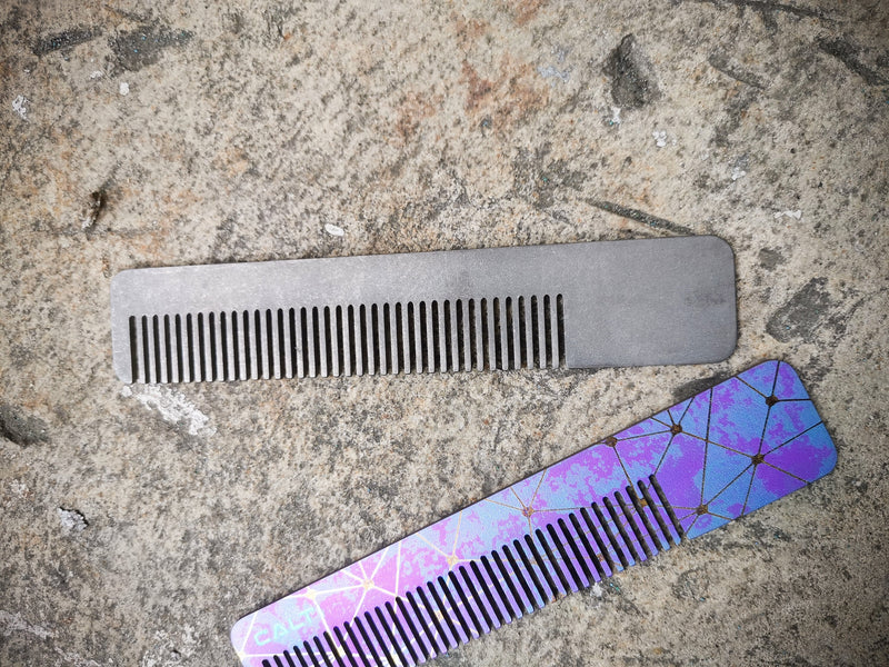 Load image into Gallery viewer, Titanium Small Travel Comb from Calti, edc tool, edc, every day carry, hair comd, titanium edc, tactical edc, punisher custom
