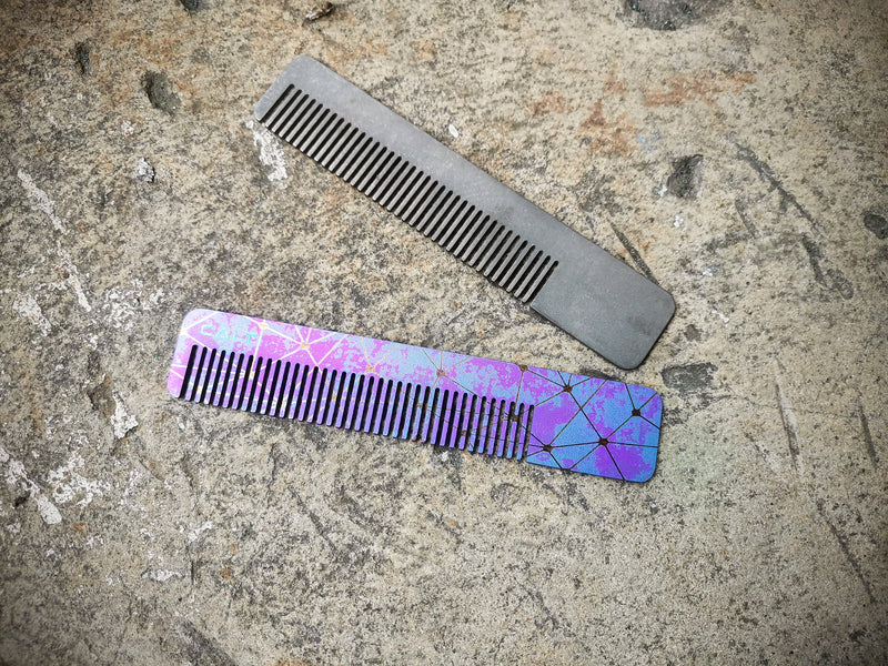 Load image into Gallery viewer, Titanium Small Travel Comb from Calti, edc tool, edc, every day carry, hair comd, titanium edc, tactical edc, punisher custom
