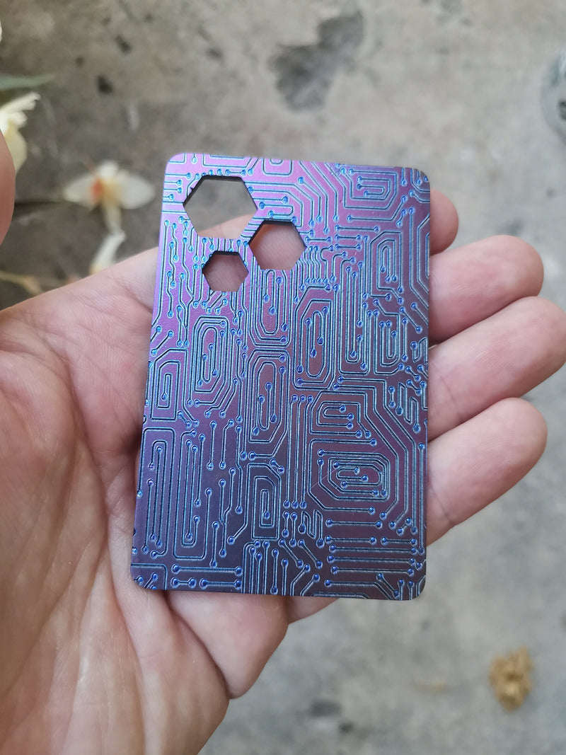 Load image into Gallery viewer, Custom Titanium RFID Blocking Card from Calti, edc, every day carry, titanium edc, tactical edc, rfid protect, bisiness card, multi tool
