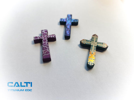 Customized Titanium Cross, Hypoallergic Christian Custom Accessory, Necklace or Keychain, Christian Gift