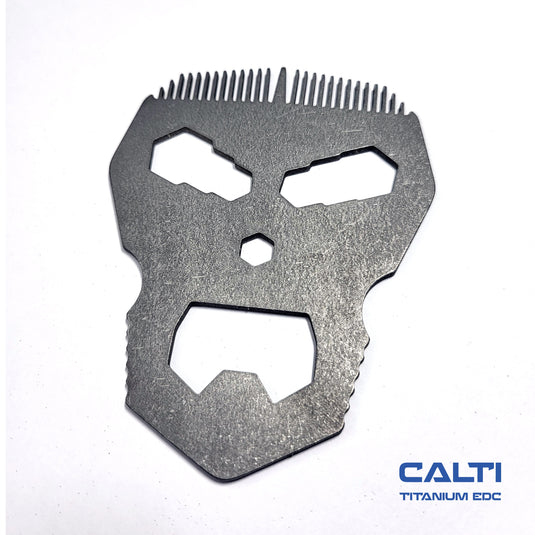 Titanium Skull Shaped Multitool Comb, edc tool, tactical tool, edc, every day carry, hair comd, titanium edc, tactical edc, punisher custom