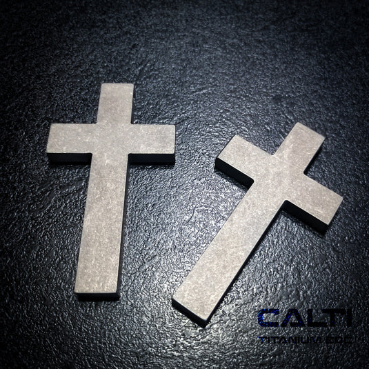 Big Titanium Cross, Hypoallergic Christian Custom Accessory, Necklace or Keychain